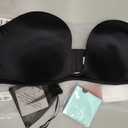 HACI Women's Plunge Deep U Strapless Bra Push Up Demi Underwire (Black,38C)