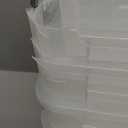 Amazon Basics Plastic Storage Containers with Secure Latching Lids, Stackable Organization Bins, Clear/Grey, 32 Quart, Set of 6