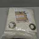 Cream 100% Blackout Curtains for Living Room 95 Inch Length 2 Panels Set, Thermal Insulated Light Blocking Faux Linen Curtains for Bedroom, Bronze Grommet Boho Window Drape Each 52" Wide