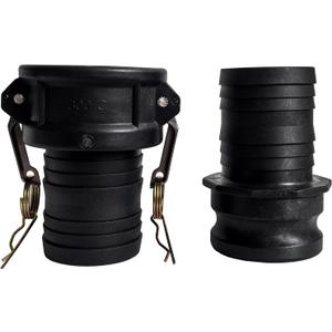 Camlock Fittings 3 Inch Type C & E Polypropylene Cam and Groove Hose Fitting Kit with 3" Female & Male Camlock x 3" Shank (Hose Barb), Cam and Groove Hose Couplings