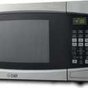 COMMERCIAL CHEF 1.6 Cubic Foot Microwave with 10 Power Levels, Small Microwave with Push Button, 1000 Watt Microwave with Digital Control Panels, Countertop Microwave with Timer, Stainless Steel