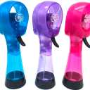 Water Misting Fan Portable Handheld Spray Fans Battery Operated for Outdoor Cooling- Set of 3 (Sky Blue/Purple/Pink)