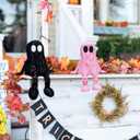 Halloween Mini Ghost Figurines with Articulated Legs - 3D Printed, Set of 4, Funny Gift Home Office Party Decor for Shelves, Desks, and Tables