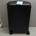 KYME Carry on luggage 22x14x9 Airline Approved Suitcase Hardshell With Double Spinner Wheels, PC+ABS TSA Lock Travel Luggage (Black, 20" Carry On)