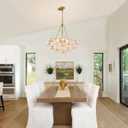 6 Light Gold Glass Bubble Chandelier, 25.2“ Colorful Chandelier, 25.2 in