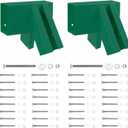 Swing Set Brackets 10",Bolt-Thru Construction Swing Set Hardware Kit w/3MM Thickness Steel for 4x4 Legs & 4x6 Beam, Wood End Bracket Maximum Protection of Children's Safety (Green 2 Pack)