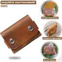 4 x Toprank Genuine Leather Slim Wallet & Card Holder  Handmade Minimalist Design for Men & Women, Vintage Distressed Look (Camel)