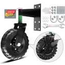1pack Gate Wheel with Brake 6inch Fence Gate Wheel for Metal Tube Gate 360 Degree Rotation Spring Loaded Heavy Duty Gate Caster with Screws & ScrewdriverAll Black