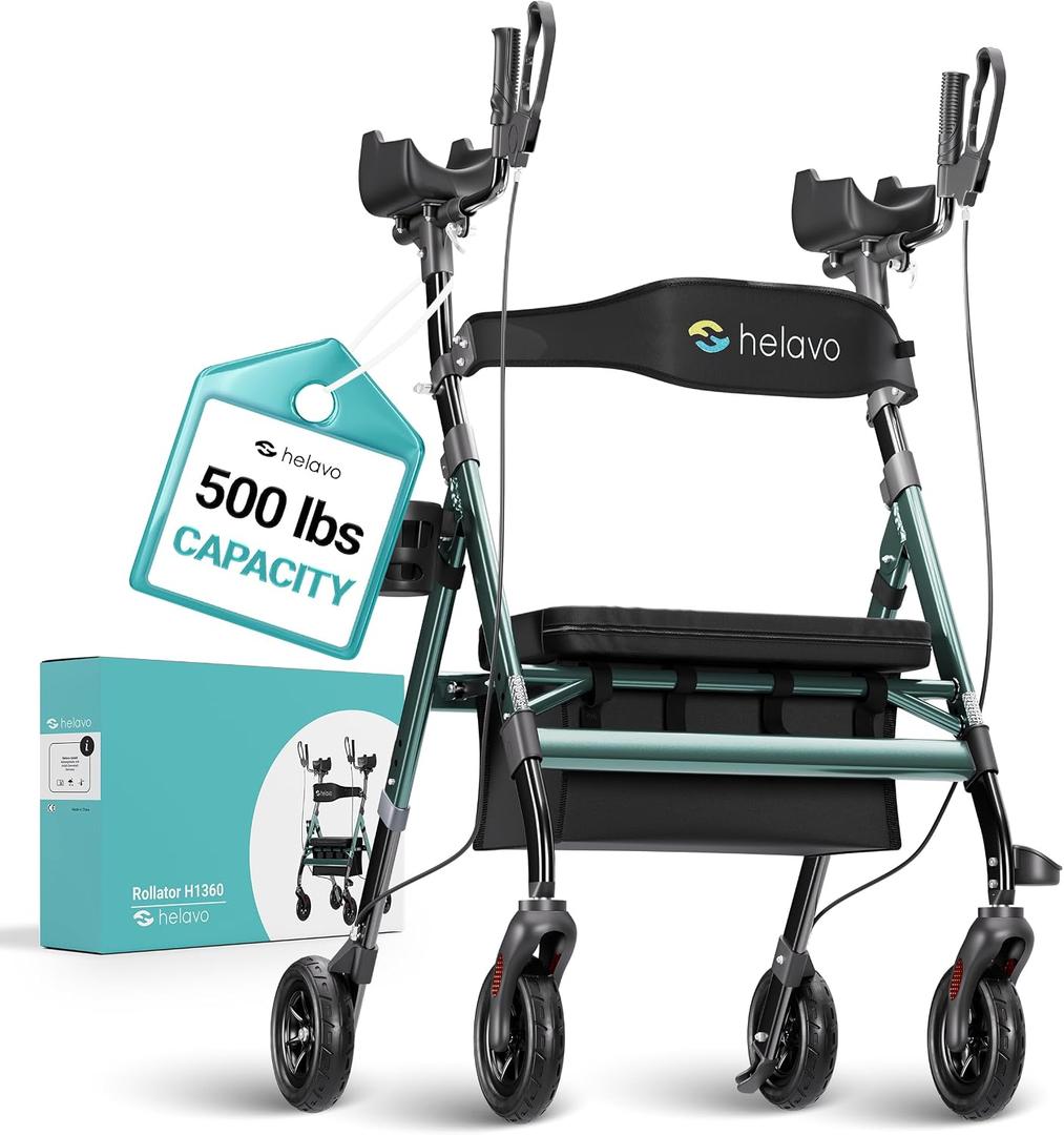 Helavo 28.3" Extra Wide Bariatric Upright Walker, 500 lbs Capacity