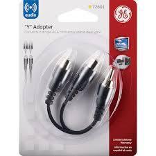 by jasko GE Audio Y Adapter Cable, 6 Feet, 3.5mm Male to RCA Male, Works with All Brands, Smart Phones, Stereo, Computer, Black, 33568