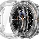 3 x Misxi 2-Pack Hard PC Case with Tempered Glass Screen Protector for Samsung Galaxy Watch 8 Classic 46mm, Overall Protection Anti-Slip Scratch-Resistant Cover for Galaxy Watch8 Classic, Transparent