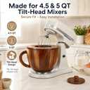 Acacia Wood Mixing Bowl Handle Lid for KitchenAid 4.5 5 QT Tilt-Head Mixer, large