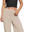 Hybrid & Company Women's Foldover Pants (Beige)