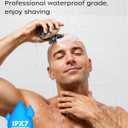 Electric Razor for Men, Head & Body Hair Shaver for Men, Cordless Rechargeable Wet/Dry Bald Head & Groin Waterproof Razor with Rotary Blades,Clippers, Beard Trimmer,Nose Trimmer, Brush (Golden)