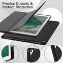 JETech Case for iPad Pro 12.9 Inch (2015/2017 Model, 1st/2nd Generation) with Pencil Holder, Slim Tablet Cover with Soft TPU Back, Auto Wake/Sleep (Black)