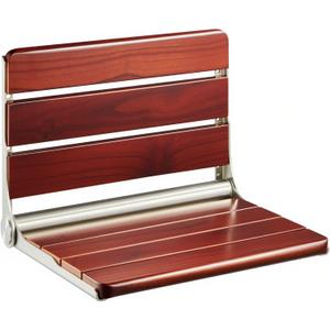 Upgraded 18" ADA Compliant Folding Teak Shower Seat Wall Mounted-Teak Folding Shower Bench, Folding Shower Seat for Inside Shower, Teak Foldable Shower Chair, Fold Down Shower Seat, Max Load 400lbs (18.4*13.4*10.4 Inch)