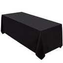 Surmente Black Tablecloth 90 x 132-inch Rectangular Polyester Table Cloth for Weddings, Banquets, or Restaurants
