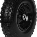 Taifa 1 PC 13 Inch Rubber Solid Flat Free Replacement Tires and Wheels 4.00-6 with 5/ 8'' Axle Bore Hole, Air Less Wheel for Wheelbarrow/ Wagon/ Hand Truck/ Trolley/ Garden Scooter etc.