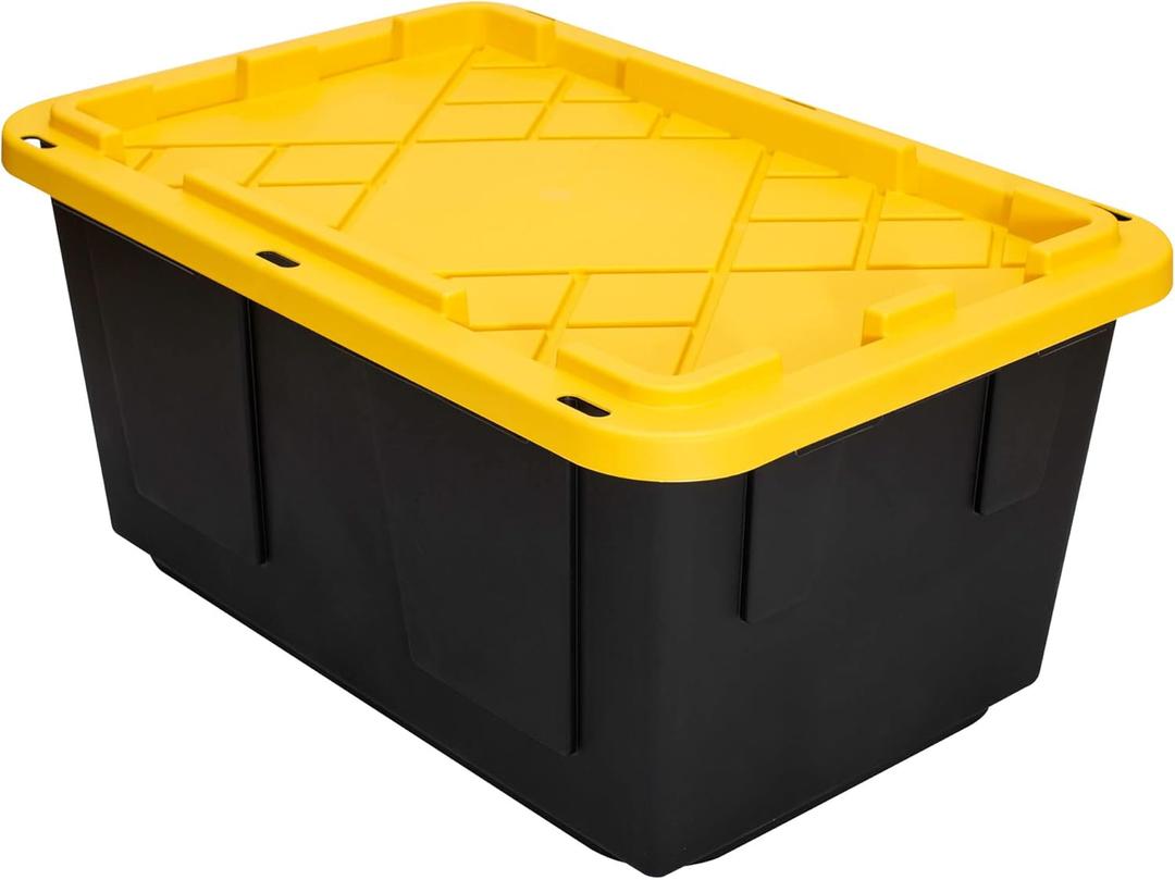 GREENMADE Pro Storage Boxe, 48 Quarts, Black/Yellow, Pack of 1 