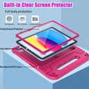 BMOUO Kids Case for iPad A16 11th Generation 11" 2025/iPad10th Generation 10.9 Inch 2022 - with Screen Protector, Shockproof Covertible Handle Stand iPad 11th 10th Generation Case for Kids, Rose
