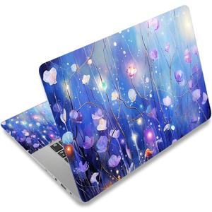 Laptop Stickers Decal,12 13 14 15 15.6 inches Netbook Laptop Skin Sticker Reusable Protector Cover Case for Toshiba Hp Samsung Dell Apple Acer Leonovo Sony Asus Laptop Notebook (Blue Purple Flower)