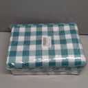 ABCCANOPY 5 Pack Rectangle Polyester Tablecloth 54 x 108 Inch Checkered Indoor Outdoor Stain-Resistant Washable Heavy-Duty Fabric Table Cover Elegant Home Decor Turquoise and White Gingham