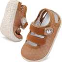 FEETCITY Baby Water Shoes Flexible Quick Dry Aqua Socks Breathable Infant Sandals Boys Girls Summer Beach Swim Shoes Lightweight (Brown, S)