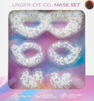 Under - Eye Gel Mask 3 -Piece Set. Soothing & Refreshing, Customizable Comfort