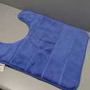 Yimobra Memory Foam Toilet Bath Mat U-Shaped, Soft and Comfortable, Super Water Absorption, Non-Slip, Thick, Machine Wash and Easier to Dry for Bathroom Commode Contour Rug, 24 X 20 Inches, Navy Blue