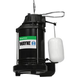 WAYNE CDU800 1/2 HP Submersible Sump Pump Cast Iron & Stainless Steel, Vertical Float Switch, 5,100 GPH