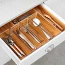 Hudgan 8 Pack Clear Plastic Drawer Organizer Bins Set, Stackable Cutlery Storage Bins Trays for Organizing Kitchen, Bathroom, Office, Crafts, Gadgets, Cabinet Supplies