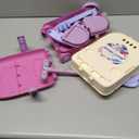 deAO 3 in 1 Toddler Vanity Makeup Table Girls Vanity & Suitcase Set with Fashion Accessories Pretend Play Travel Suitcase Fashion Beauty Set for Girls