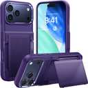 UYOUNG for iPhone 17 Pro Max Case Wallet with Card Holder, High End Metal Frame Lens Cover, Military Drop Protection, Rugged Heavy Duty Men Women Protective Phone Case for iPhone 17 Pro Max, Purple