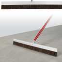 48" Aluminum Backed Concrete Broom with Handle Socket, 3" Poly & Horsehair Fibers, Concrete Finishing Broom for Driveways, Sidewalks, Wet Concrete, Multi-Purpose Floor Brush