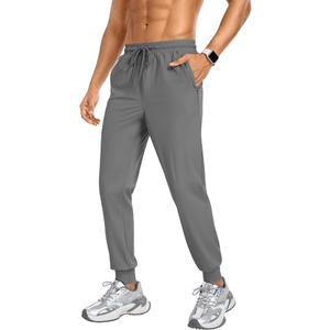 DOWMQ Men's Sweatpants Athletic Pants Joggers with Zipper Pockets Lightweight Quick Dry Workout Track Pants for Gym Running, L