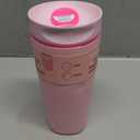 Owala SmoothSip Slider Insulated Stainless Steel Coffee Tumbler, Reusable Iced Coffee Cup, Hot Coffee Travel Mug, BPA Free 20 oz, Pink (Pucker Up)