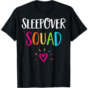 Sleepover Squad Slumber Party Squad Pajama Crew T-Shirt Small
