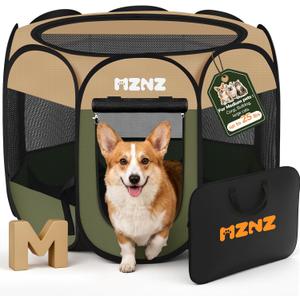 Dog Cat Small Animal Puppy Playpen Crate, Medium, Olive Green