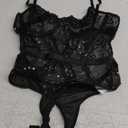 Avidlove Women Lingerie Bodysuit Lace Teddy Snap Crotch One Piece Underwire Babydoll, L