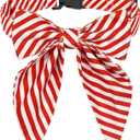 Malier Christmas Dog Collar with Bowtie, Classic Red Stripe Dog Christmas Collar for Girl and Boy, Cute Adjustable Dog Collars Puppy Collar for Small Medium Large Dogs Cats Pets (Small, Red Stripe)