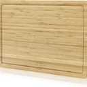 Bamboo Wood Cutting Board for Kitchen, 18"x12" Large Chopping Board, Wooden Cheese Charcuterie Board, with Side Handles and Juice Grooves