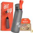 Air Up® Water Bottle 22oz For School Sports Gym Includes 5 Scent Pods & Straw Flavored Bottle In Grey Also For Kids Boys Girls No Calories Sugar-Free And Suitable For Carbonation