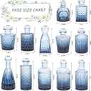 SUPMIND Glass Bud Vase Set of 12, Small Blue Flower Vases for Centerpieces in Bulk, Mini Vintage Vase for Wedding, Home,Table Decoration