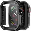 Recoppa for Rugged Apple Watch Case 42mm Series 3/2/1 with Screen Protector, Durable Military Grade Quattro Pro Series Drop-Proof Protective Cover Full Coverage Bumper for Men iWatch(Black)