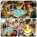 Floating Mahjong Table for Pool, 2-in-1 Double-Sided 32.5"x32.5", Mahjong Game Table Mat for Poker Card Dominoes - Float Board Game Tray for Hot Tub Lake Beach Summer Party Supplies