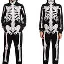 Spooktacular Creations Halloween Skeleton Costume, Adult Skeleton Costume Jumpsuit for Women Halloween Cosplay Dress Up Party Medium