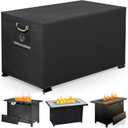 QH.HOME Fire Pit Cover Rectangular Super Waterproof 44" L x 28" W x 24" H, UPF 50+ Outdoor Fire Pit Table Cover 600D Strong Tear Resistant and Fading Resistant for Rectangular Fire Pit - Black