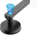 Fingerprint Door Lock with Keypads, Handle, Passwords, Fingerprint Door Knob Keyless Entry Door Lock for Home/Office/Bedroom/Apartment Black (Non-APP-Black)