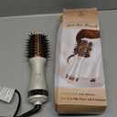 Travel Blow Dryer Brush in one, Dual Voltage 110V-240V Mini Hot Air Brush, Hair Trends Nano Titanium 2 Inch One Step Hair Dryer and Styler Volumizer Oval Shape (50 mm, White & Rose Gold)