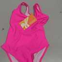 KIRACELLE Girls One Piece Swimsuit Solid Color Cute Bathing Suit, Swim Team Racing Competition Swimsuit, Girls Athletic Competitive Swimwear Quick Dry for Beach Hot Pink 3-4T